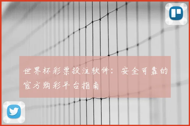 世界杯彩票投注软件：安全可靠的官方购彩平台指南
